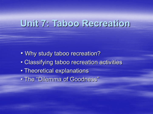 Unit 7: Taboo Recreation