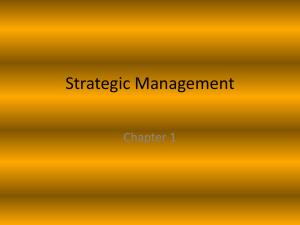 Chapter 1 Strategic Management