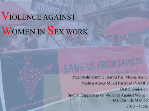 VIOLENCE AGAINST PEOPLE IN SEX WORK IN INDIA