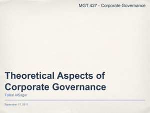 002 Theoretical Aspects of Corporate Governance