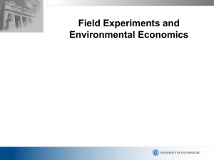 Field Experiments and Environmental Economics