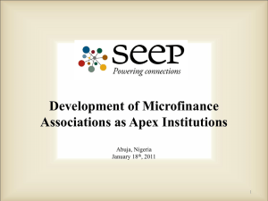 Development of Microfinance Associations as Apex Institutions by