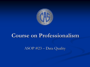 Course on Professionalism - Casualty Actuarial Society