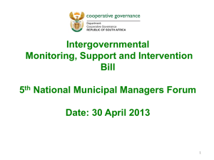 IMSI Bill presentation 5th national Municipal Managers Forum