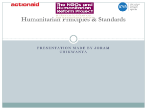 Humanitarian Principles & Standards