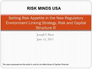Risk Appetite: The Link Between Strategy and Capital