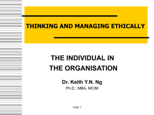 The Individual in the Organisation