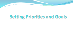 Chapter 2–Setting Priorities and Goals