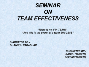 What is Team Effectiveness?