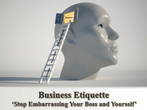 Business Etiquette: "Stop Embarrasing Your Boss and - AIM-IRS