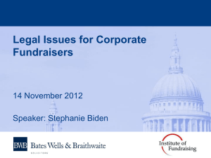 Legal Issues for Corporate Fundraisers