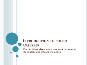 Introduction to policy analysis