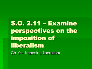 S.O. 2.11 – Examine perspectives on the imposition of liberalism