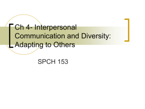 Ch 4- Interpersonal Communication and Diversity