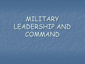 MILITARY LEADERSHIP AND COMMAND