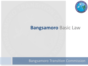Bangsamoro Basic Law - Office of the Presidential Adviser on
