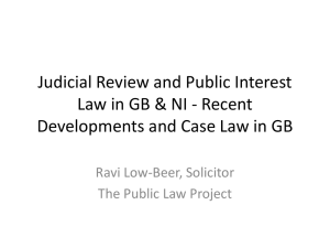 Judicial Review and Public Interest Law in GB & NI