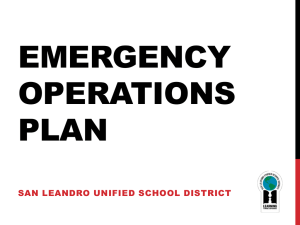 Emergency Operations Plan - San Leandro Unified School District