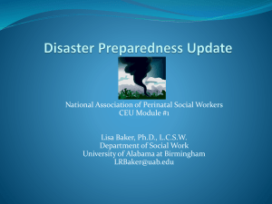 Disaster Preparedness Update