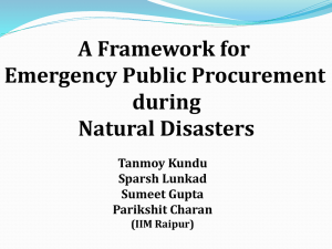 A Framework for Emergency Public Procurement During