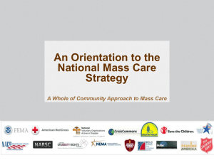 An Orientation to the National Mass Care Strategy