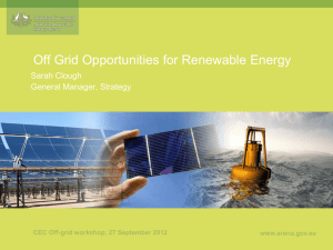 Off-grid Presentation - Australian Renewable Energy Agency