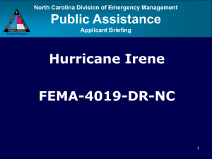Hurricane Irene Applicant Briefing