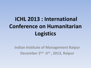 Humanitarian Logistics in North-Eastern states of India