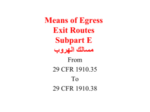 Means of Egress Subpart E