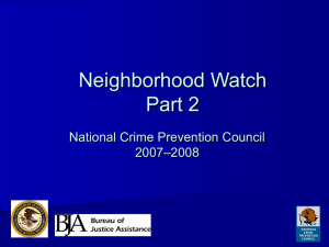 Neighborhood Watch (Part 2) - National Crime Prevention Council
