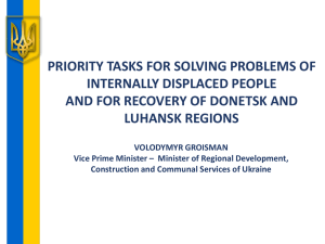 Priority tasks for solving problems of internally displaced people and