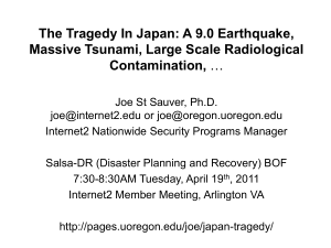 The Tragedy In Japan - University of Oregon