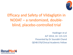 Efficacy and Safety of Vildagliptin in NODAT – a