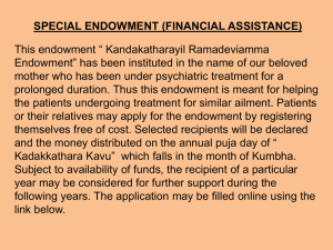 special endowment (financial assistance)