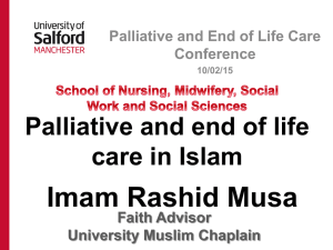 Pallative and end of life care in Islam