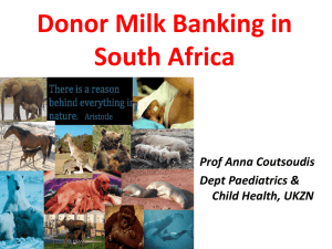 Donor Milk Banking in South Africa