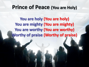 Prince of Peace (You are Holy)