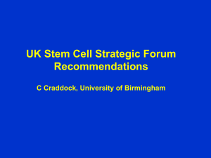 UK Stem Cell Strategic Forum Recommendations