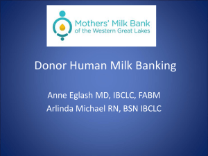 Human Donor Milk Banking