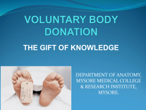 VOLUNTARY BODY DONATION - Mysore Medical College