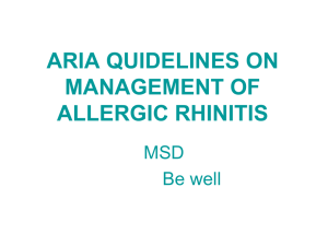 aria quidelines on management of allergic rhinitis