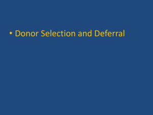 Donor Selection and Deferral - India HIV/AIDS Resource Centre