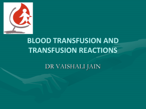 blood transfusion and transfusion reaction