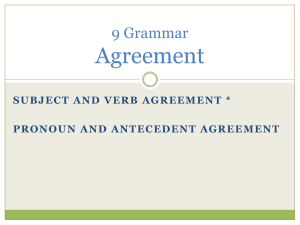 9 Grammar Agreement - Pennsbury School District