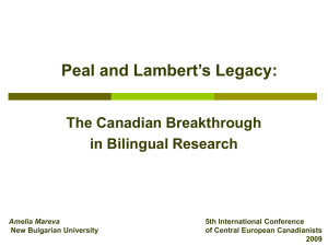 Peal and Lambert`s Legacy