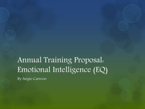 Annual Training Plan Proposal: Emotional Intelligence (EQ)