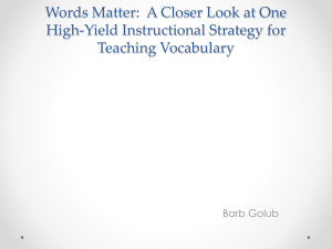 Words Matter: A Closer Look at High-Yield Instructional Strategies