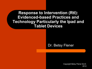 Response to Intervention (RtI): Evidenced