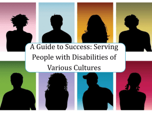 Serving People with Disabilities of Various Cultures Training