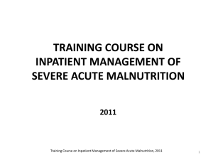 TRAINING COURSE ON THE MANAGEMENT OF SEVERE